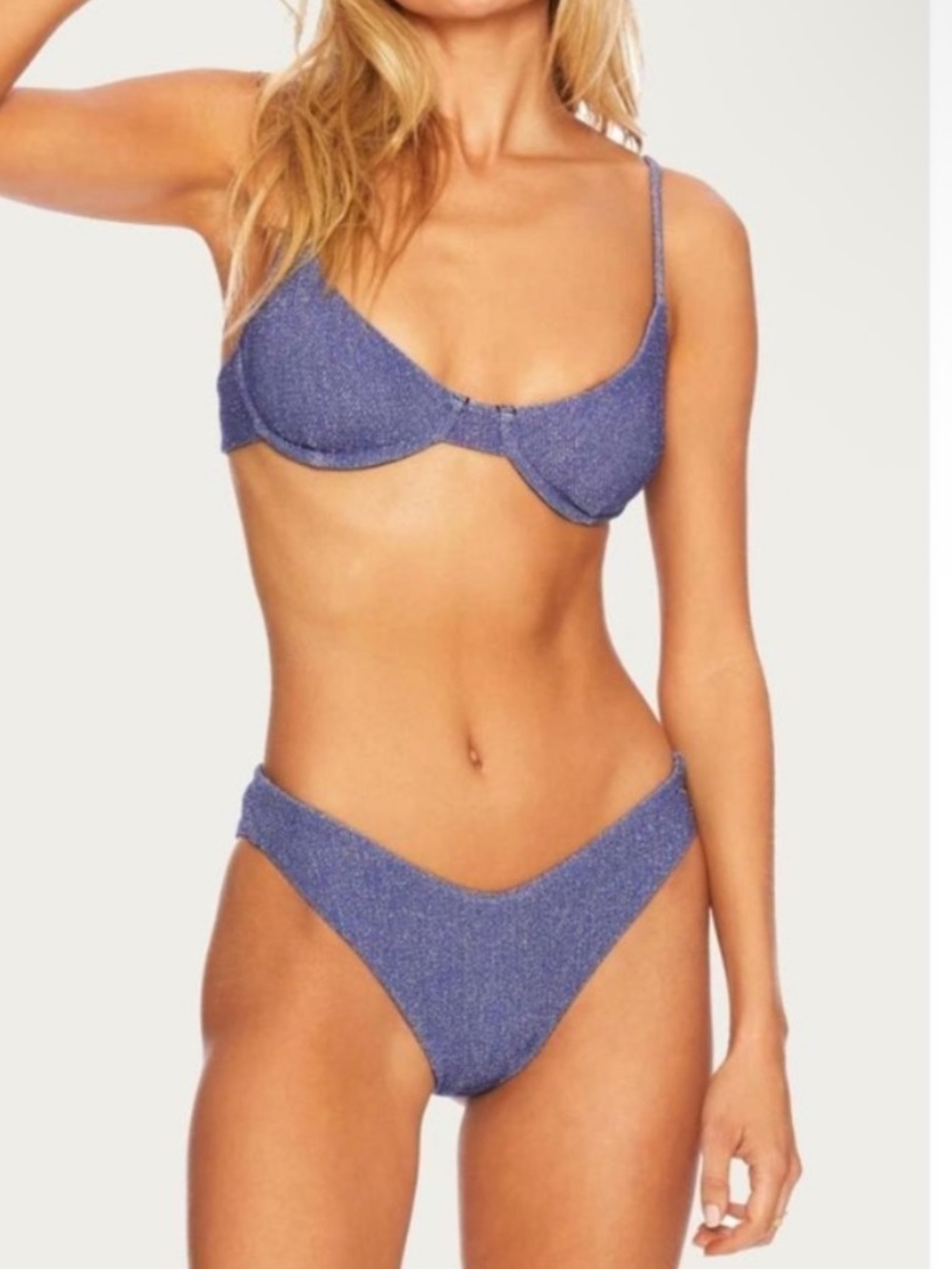 Beach Riot Purple Shimmer Underwire Bikini Set